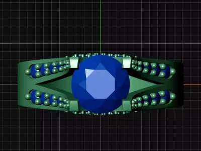 Solitaire Crossover Ring  3D print model