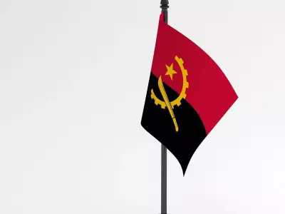 Table Flag Angola 3D model