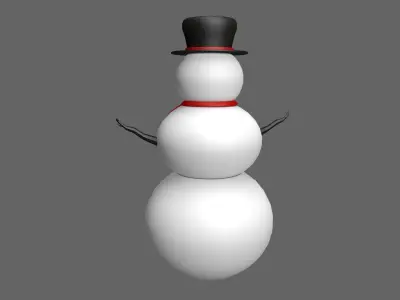 Snowman low poly Low-poly 3D model