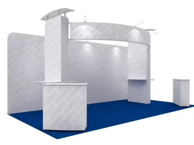 Exhibition booth 10x20ft 3DM022 3D model