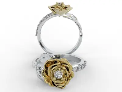 flower ring 3D print model