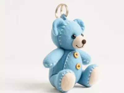 Blue Plush Teddy model pack Low-poly 3D model