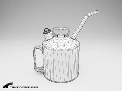 Motor Oil Can Low-poly 3D model