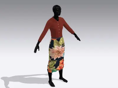 Woman Cloth Dress Low-poly 3D model