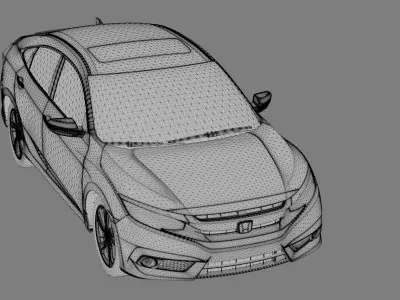 Realistic Honda Civic 2020 3D model