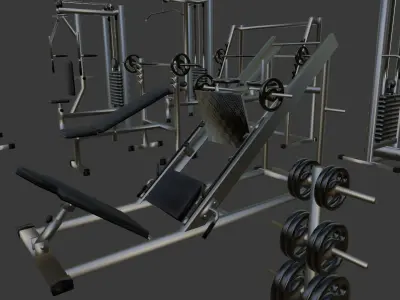 gym equipments 3D model
