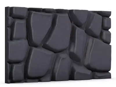 Primitive Rock Wall Segment 3D model