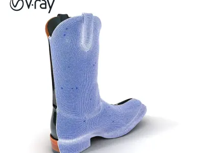 Decorative Cowboy Boot D Model Pack Low-poly 3D model