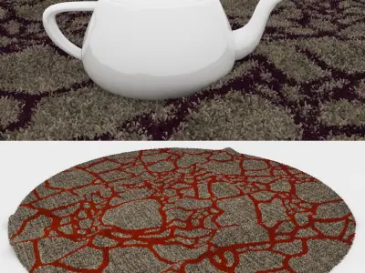 Round Rug Set 258 3D model