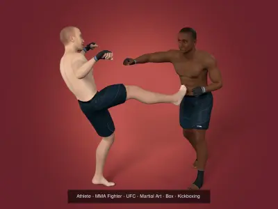 Sports - Athlete - Volleyball Player - Wrestler - Kick-Boxing  3D Model Pack