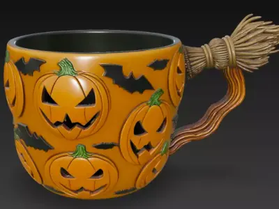 Halloween Pumpkin Cup 3D print model