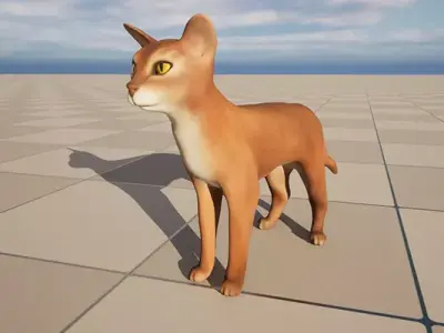 Abyssinian Cat 3D Model Low-poly 3D model