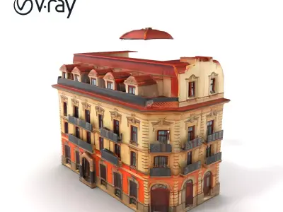 Classic Italian Mansion Baroque Architecture model pack Low-poly 3D model