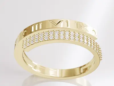Jewelry Diamond Ring Model RG12 Free 3D print model
