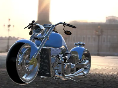 Custom Chopper Low-poly 3D model