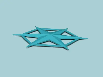 Hexagonal Wall Panel A16 Star - Interior Design Decoration 3D print model