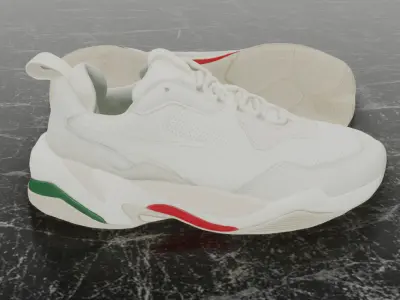 PUMA THUNDER SPECTRA WHITE 3D SHOES Low-poly 3D model