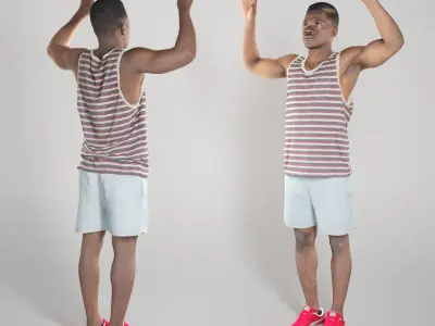 African young man playing beach volleyball 314 Low-poly 3D model