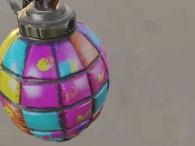 Colorful Bunny Grenade Low-poly 3D model