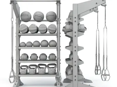 Torque Fitness - X-Create 1-Module Storage Wall 3D model 3D model