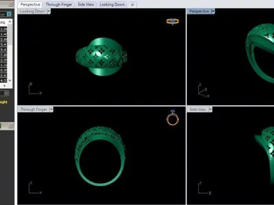 fusion women gold ring 3D print model buy