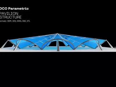 Architectural Pavilion Structure 6 sides 3D model