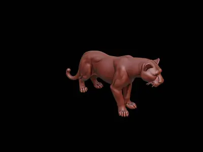 Panther Animal Sculpture 3D print model