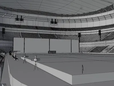 Big football stadium Low-poly 3D model