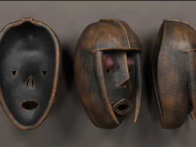 Pwoom Itok African mask 3D model