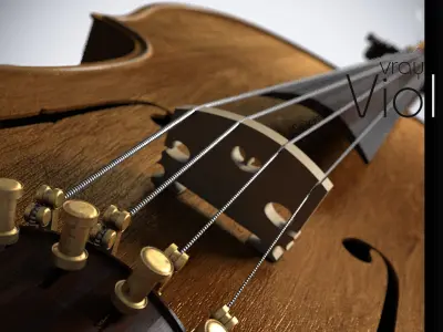 Violin PBR cello Low-poly 3D model