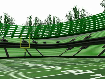 American football stadium Low-poly 3D model 11