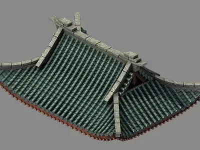 Game Building - Decoration - Roof 02 3D model