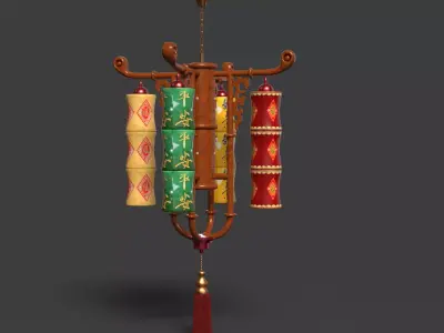 Chinese bamboo   lantern  3D model