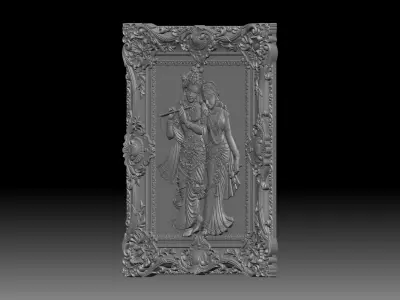 Krishna ji and Radha ji 3d model for 3D Print and CNC 3D print model