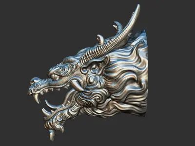 Chinese dragon head 3D print model