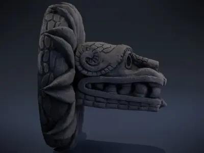Quetzalcoatl - Aztec Deity Low-poly 3D model