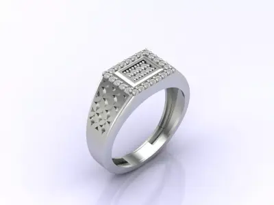 Print Ready STL 3DM  Gents Rings Diamond Men Ring  3D print model 189