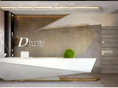 Reception desk for modern office 3D model