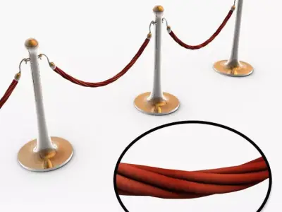 Rope Barrier HD 3D model