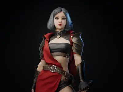 Knight girl Matilda Low-poly 3D model