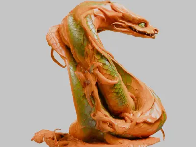 Fantasy Snake Shape 3D Model Low-poly 3D model