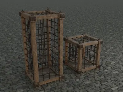 Medieval Cages 1 low-poly PBR  Low-poly 3D model