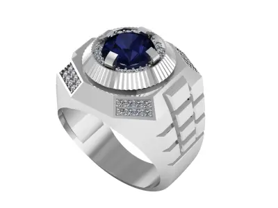 ELEGANT BLUE SAPPHIRE RING 3D PRINTABLE MODEL  3D print model