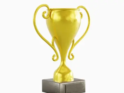 Gold Trophy Cup 01 Low-poly 3D model