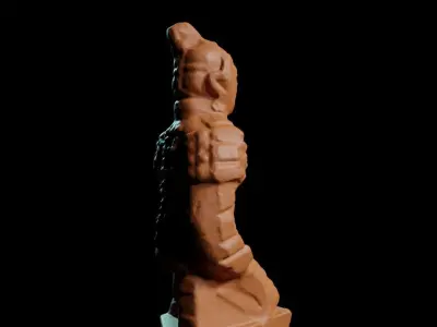 chinese kneeling terracotta warrior figurine  3D print model