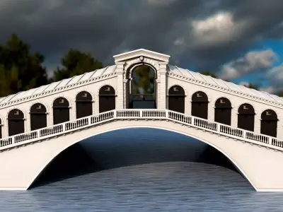 Rialto Bridge  Low-poly 3D model