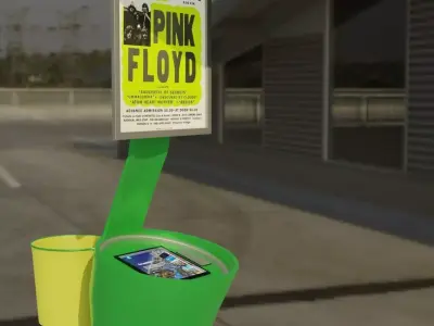 Information Station - Kiosk Low-poly 3D model