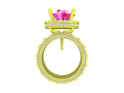 Luxury Halo Eternity Diamond Engagement Ring 3D Model A7369 3D print model