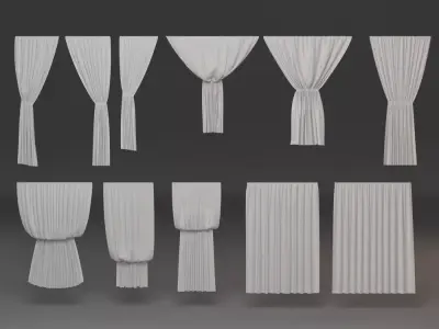 Curtain Collection set of curtains 3D model