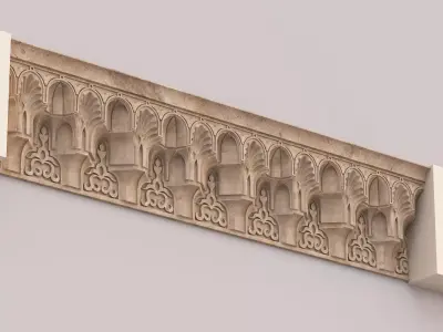 Classic Islamic Muqarnas Cornice 002 3D model